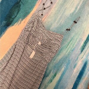 Elegant Black and White Patterned Dress